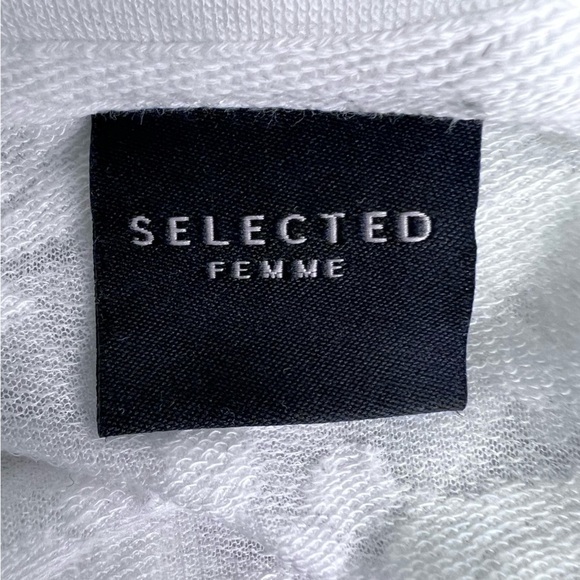 Selected Femme White Foral Sheer Scoop Neck Tshirt Size 36 - Picture 7 of 10